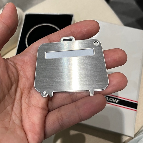 Metal Luggage Tag Stainless Steel Wire Suit Case Travel Bag ID Brushed Silver xo - Picture 2 of 7